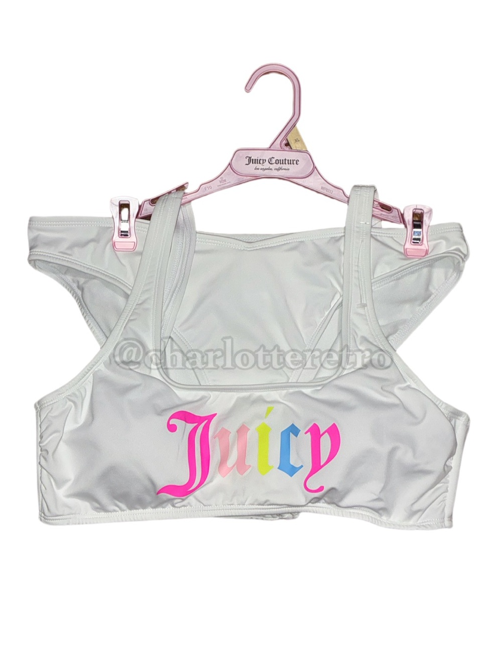 Juicy Couture • White Bikini Set with Neon Multicolor Logo
